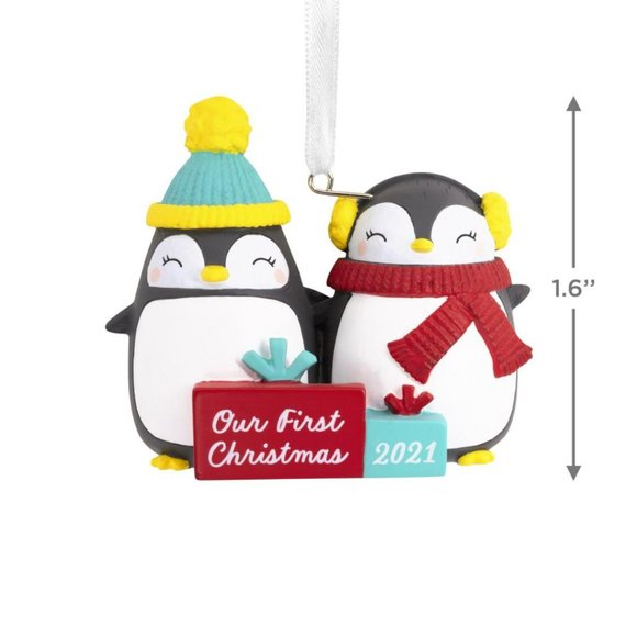 **NEW** Hallmark Our First Christmas Penguins 2021 Christmas Ornament - Picture 4 of 4